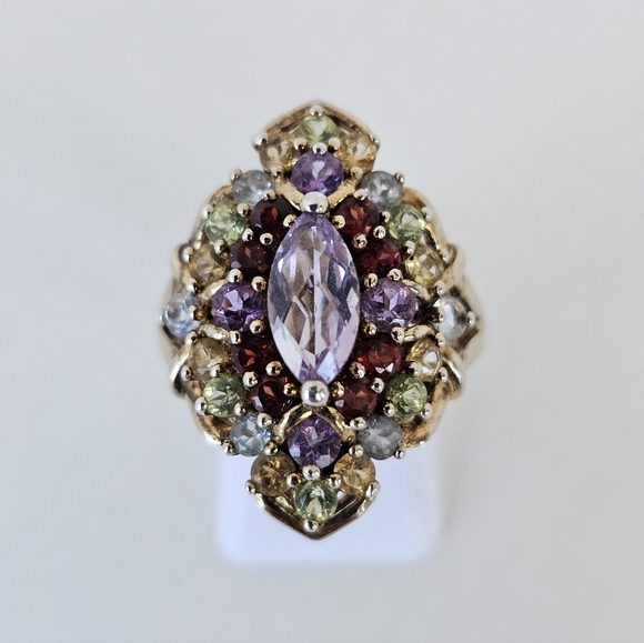 Michael Valitutti Genuine Gemstone 💍 in 18k Gold over Sterling Silver Sz 7! - Picture 1 of 16